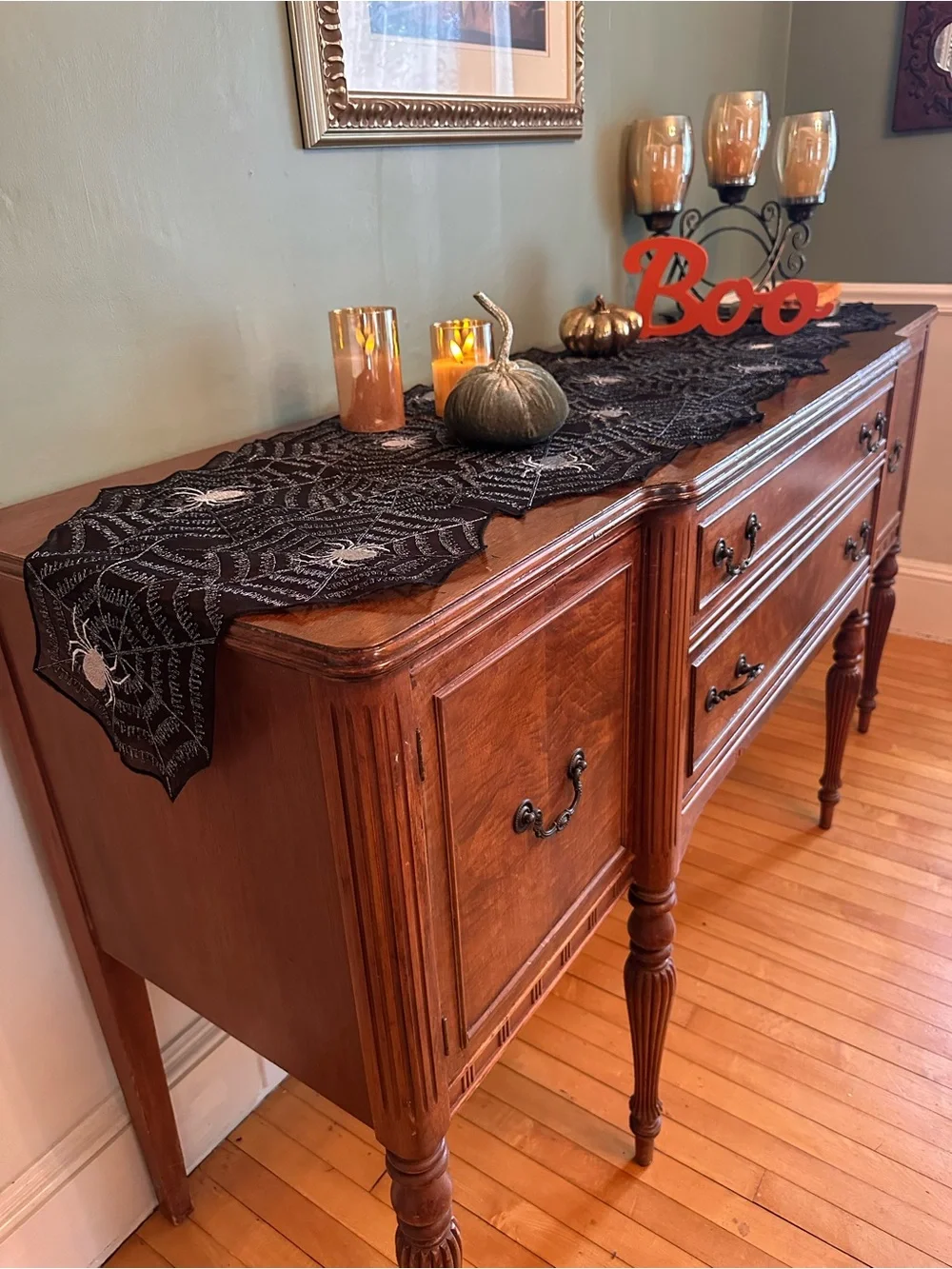Halloween Spiderweb Table Runner - Black - Home Dining - NEW